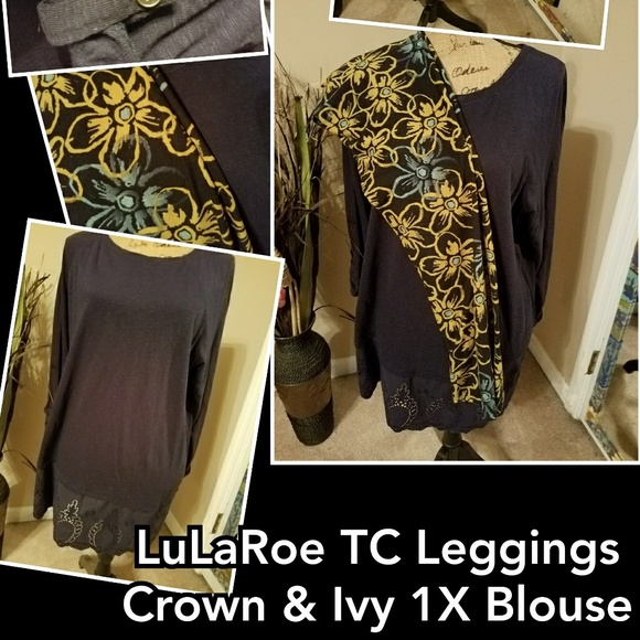 LuLaRoe TC Leggings.. Crown & Ivy Blouse - Picture 1 of 6